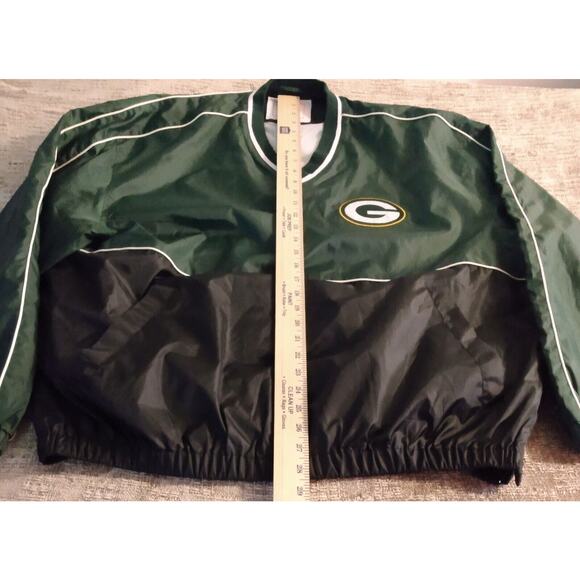 Green Bay Packers Windbreaker Men's Large NFL V-Neck Pullover Jacket Football - Picture 11 of 12